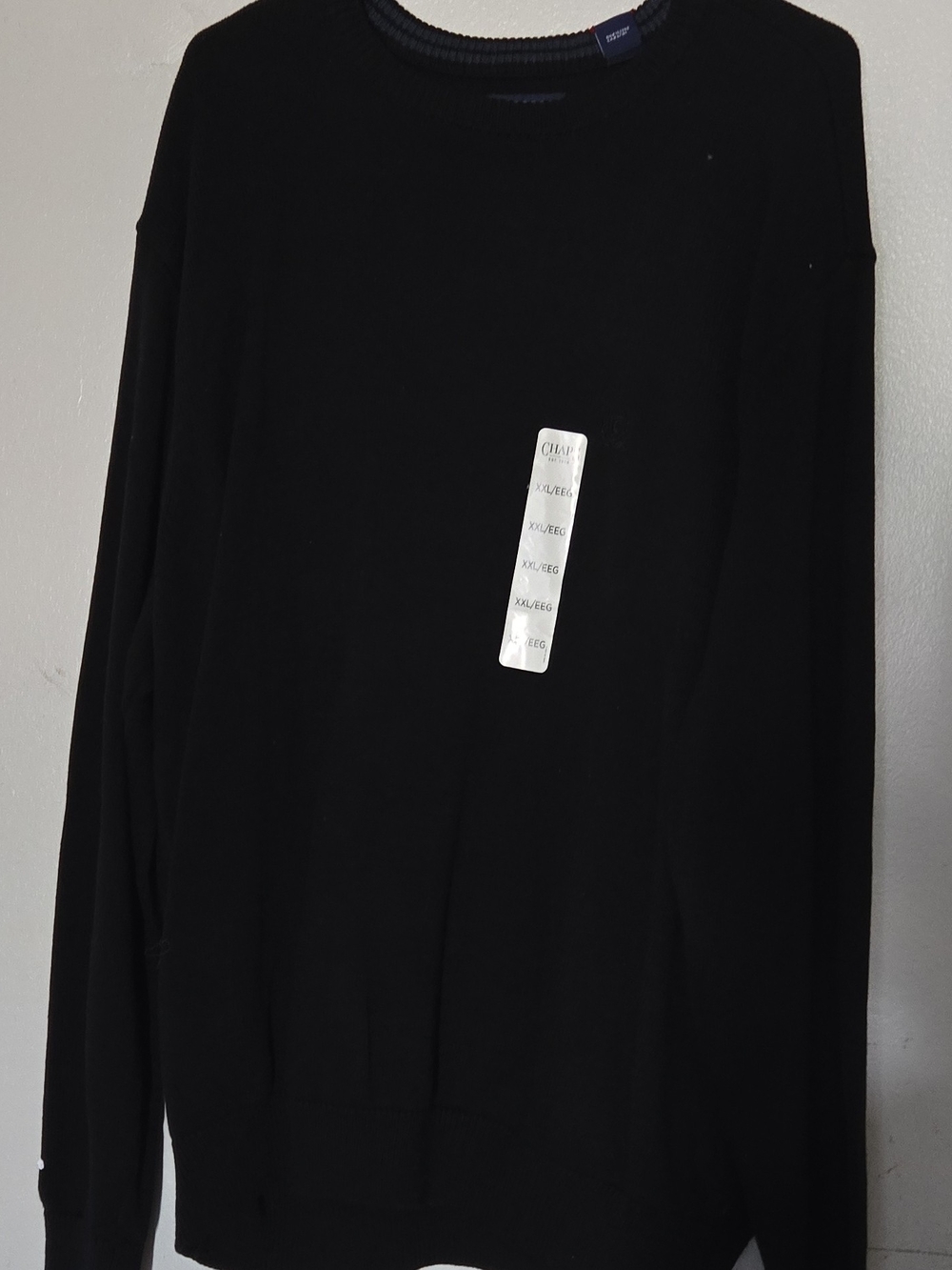 Chaps Men's Black Crewneck Knit Sweater